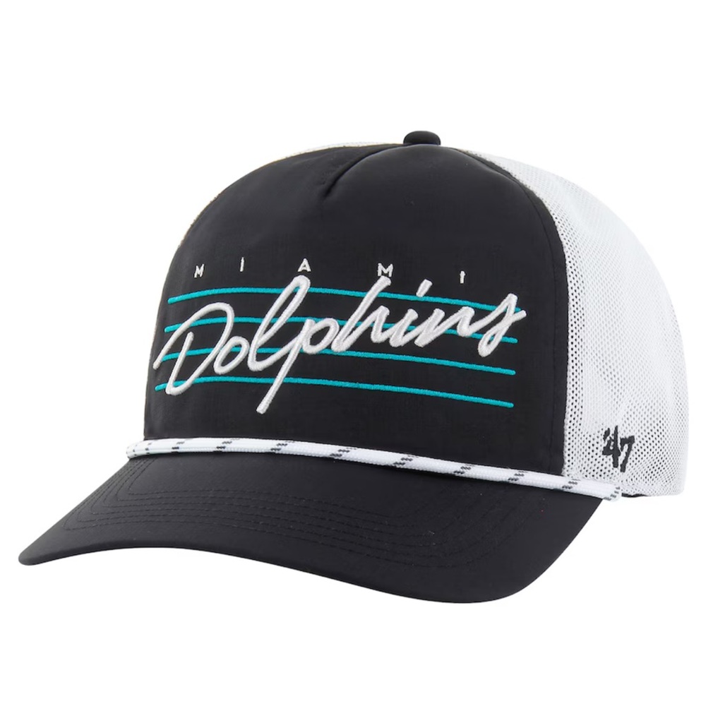 NEW Miami Dolphins Black and White Trucker Cap